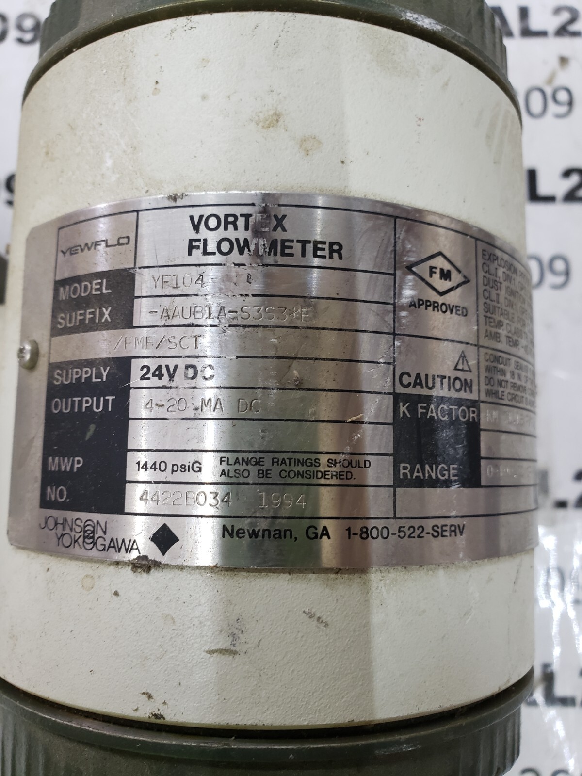 VORTEX YF104 FLOWMETER