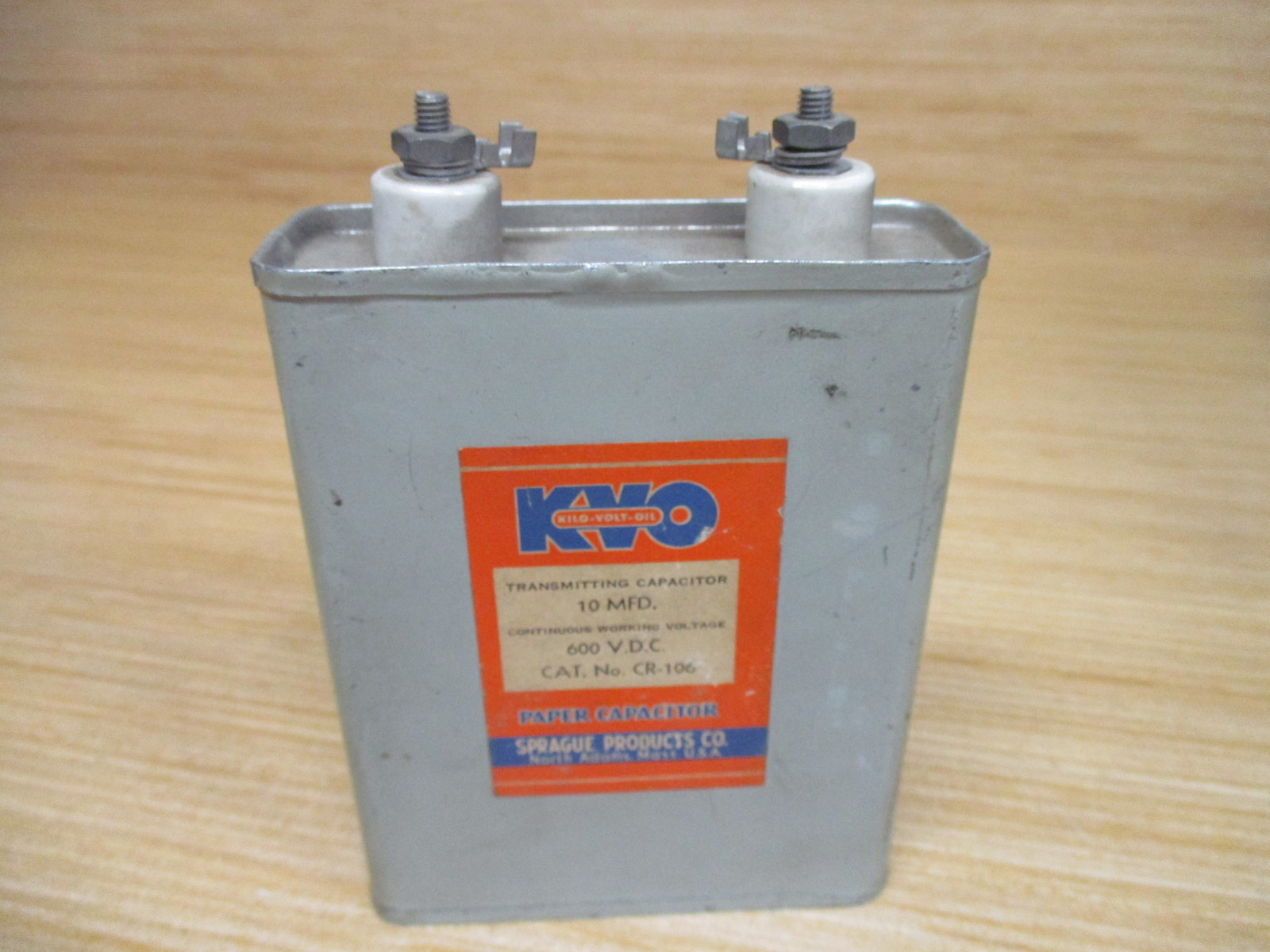 Sprague CR-106 Vintage KVO Transmitting Capacitor 10MFD