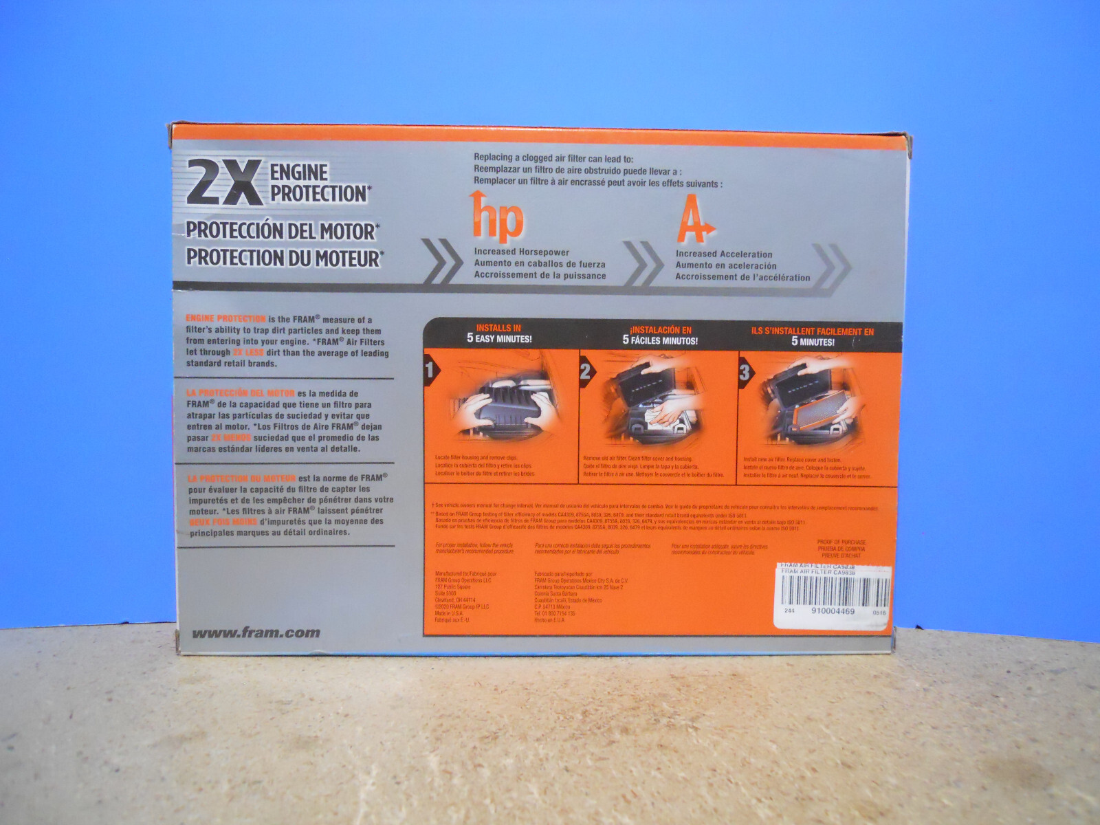 FRAM CA9838 Extra Guard Air Filter – New in Box!