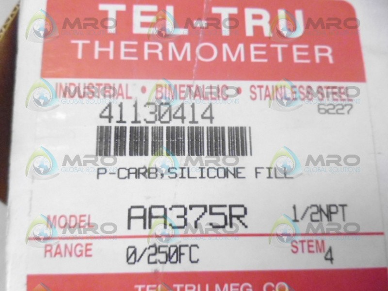 TEL-TRU AA37SR THERMOMETER 0-250FC RANGE 4” STEM NSMP