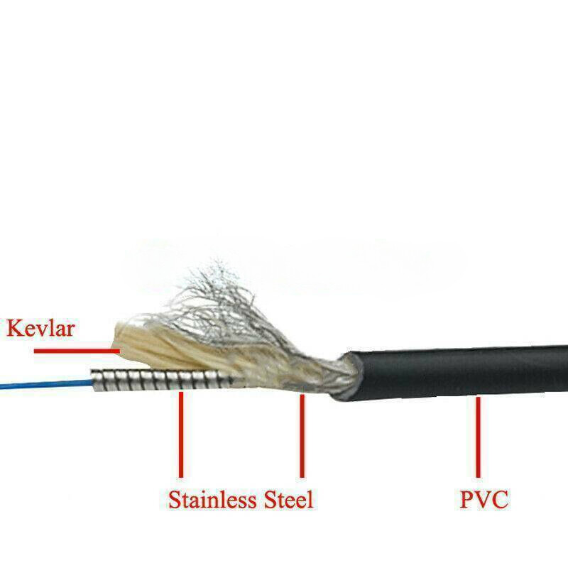 Black Armored Fiber Cable Duplex Fiber Optic Patch Cord 150M LC-LC UPC SM 9/125