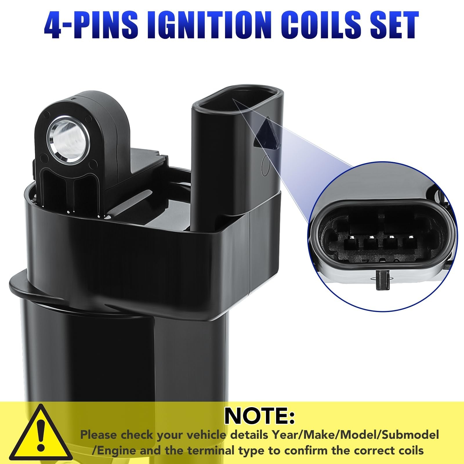 Set of 8 Round Ignition Coil Pack & Spark Plugs Fits for 5.3 6.2 Chevy Silver…