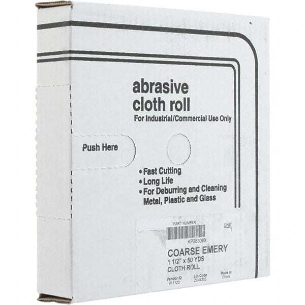 1-1/2″ x 50 Yd 60 Grit Emery Shop Roll Coarse Grade, J Weighted Cloth Backing