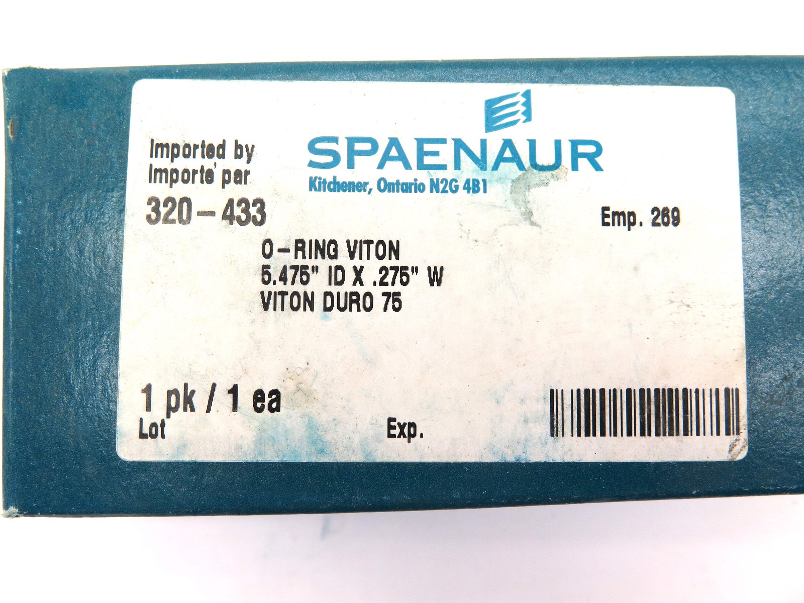 Spaenaur 320-433 O-Ring Viton Duro 75. 5.475 ID X .275″ W