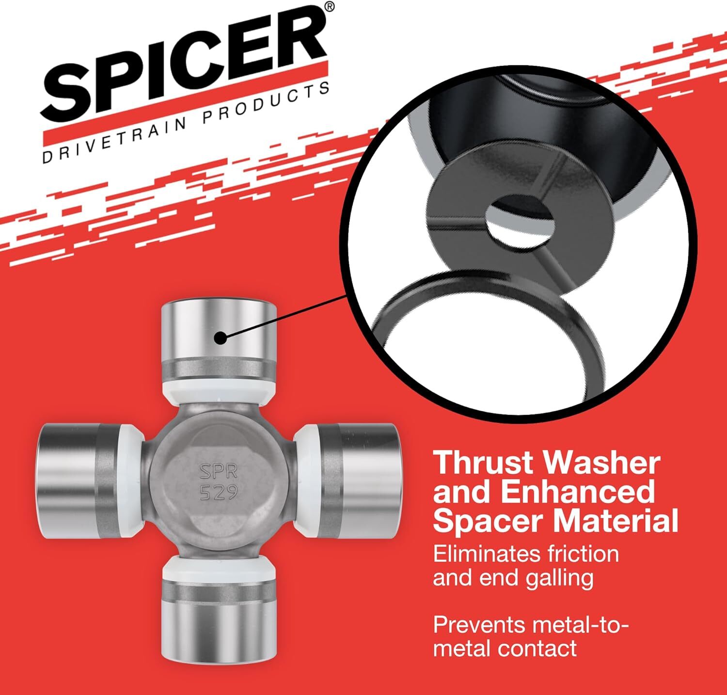 Spicer Greaseable Universal Joint Kit 1000Sg Series Snap Rings 0.938 Inch