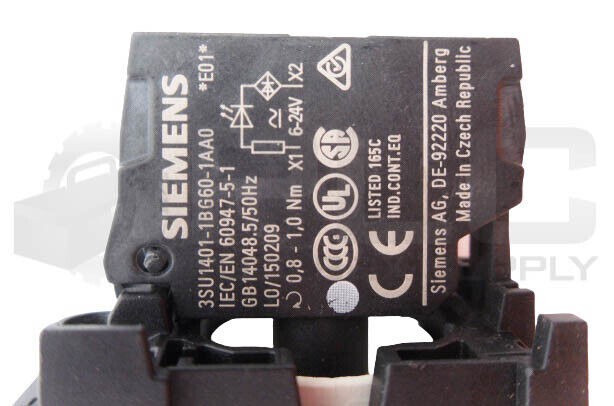 SIEMENS 3SU1401-1BG60-1AA0 LED MODULE ASSEMBLED W/ WHITE LENS 6-24V
