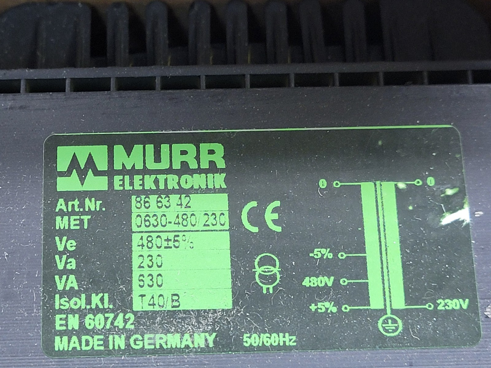 Murr Elektronik EN60742 Transformer.