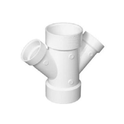 Charlotte Pipe PVC-612-3X3X2X2 Reducing Double Wye 3x3x2x2