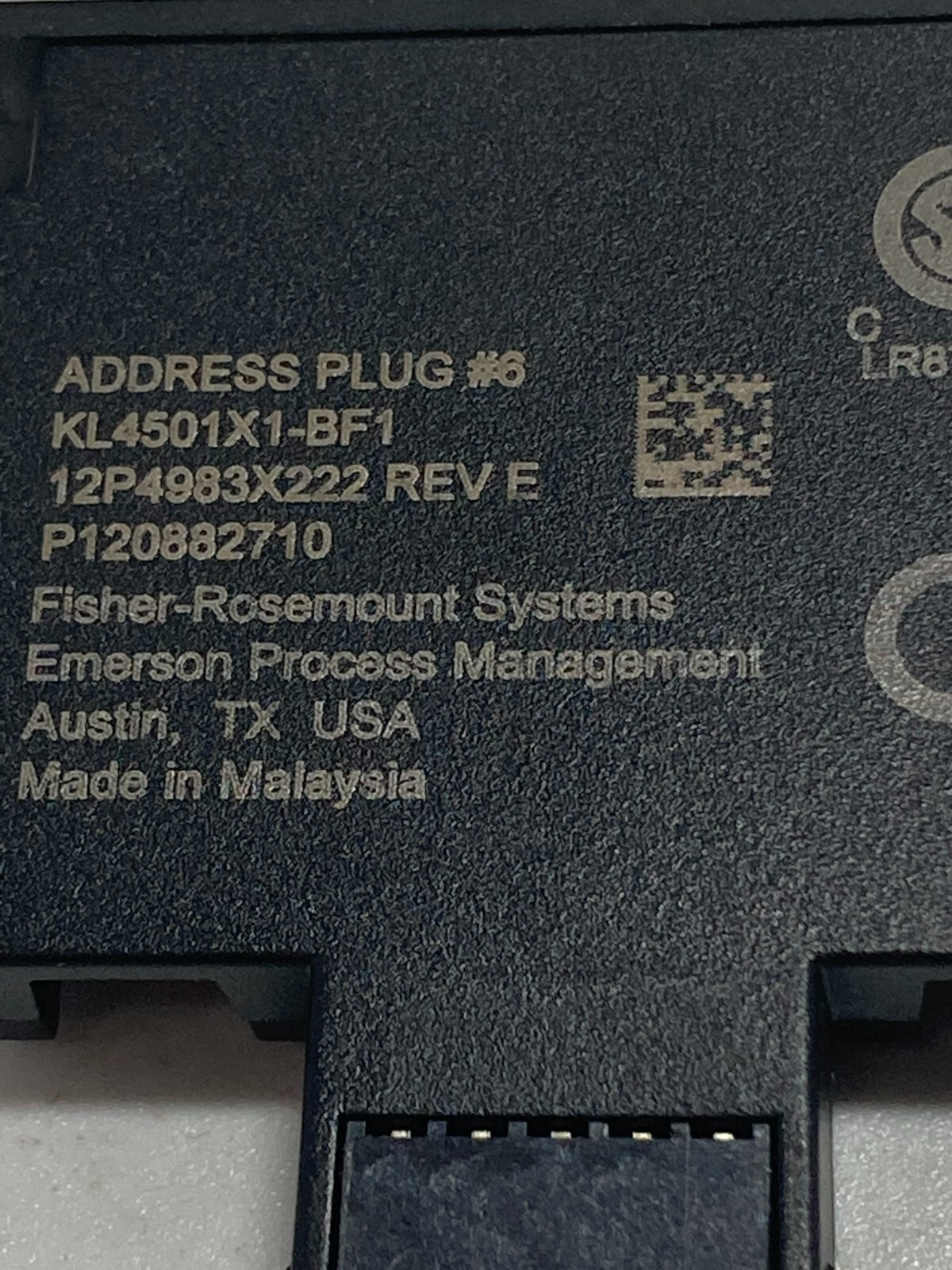 EMERSON KL4501X1-BF1 ADDRESS PLUG #6 POWER RATING +6.3VDC @ 2MA NNB