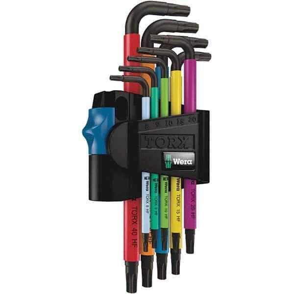 Wera 5024179001 Torx Key Set: 9 Pc, L-Handle Torx Sizes T10, T15 & T20