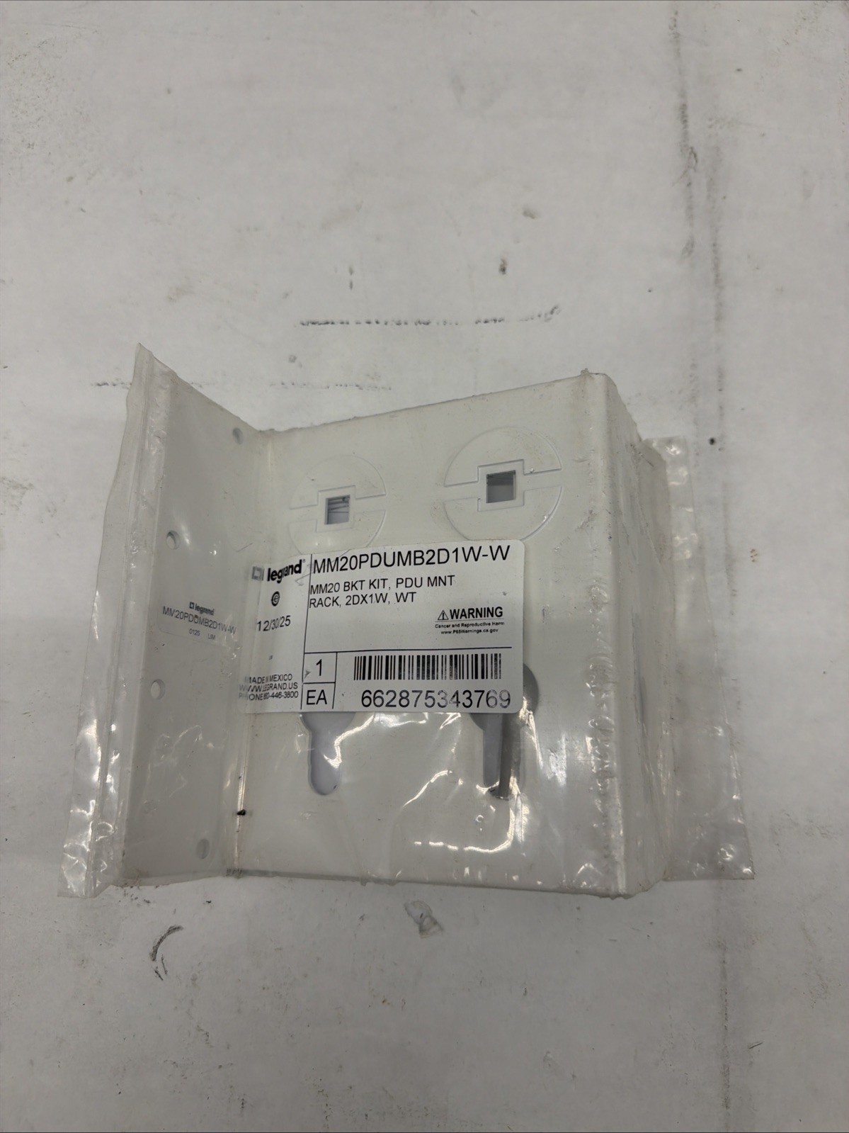Legrand Ortronics MM20PDUMB2D1W-W Mounting Bracket Kit 3.48 x 4.13 x 4.81 in