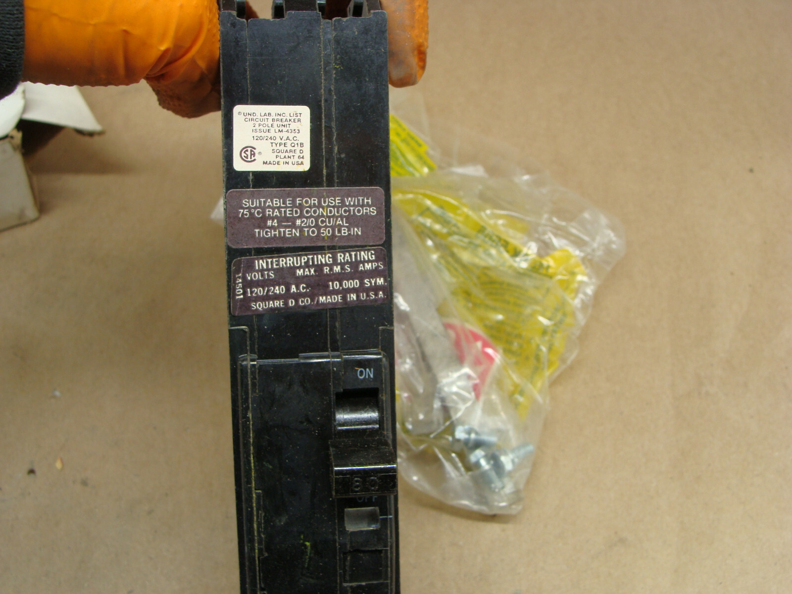 SQUARE D Q1B280 CIRCUIT BREAKER 2P 120/240VAC 80A
