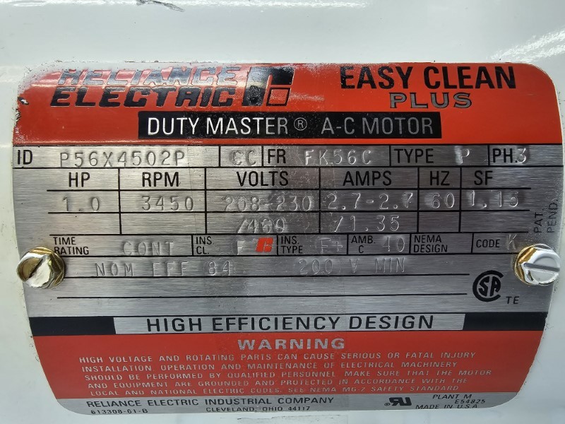 RELIANCE ELECTRIC P56X4502P 208-230/460V 2.7-2.7/1.35A NSNP
