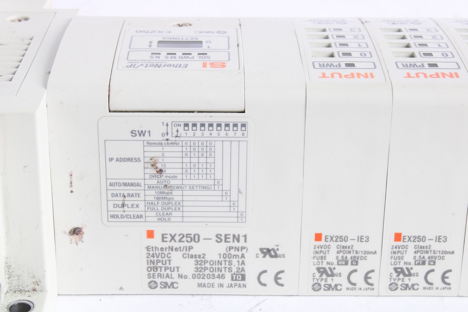 SMC EX250-SEN1 + 3x EX250-IE3 + 7x EX250-IE1 + 13x SY5300-5NZ1