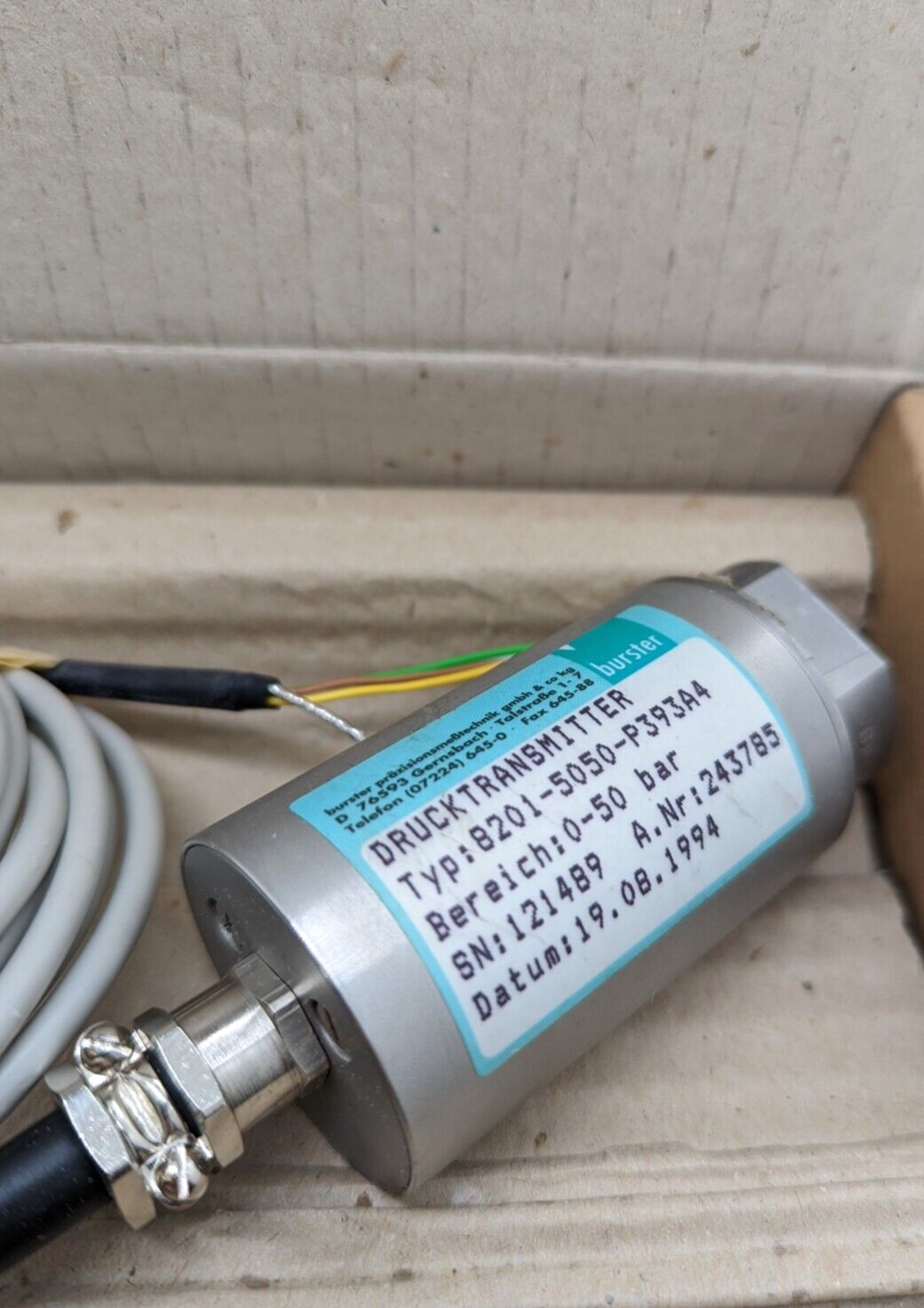 Burster 8201-5050-P393A4 pressure transmitter new original packaging