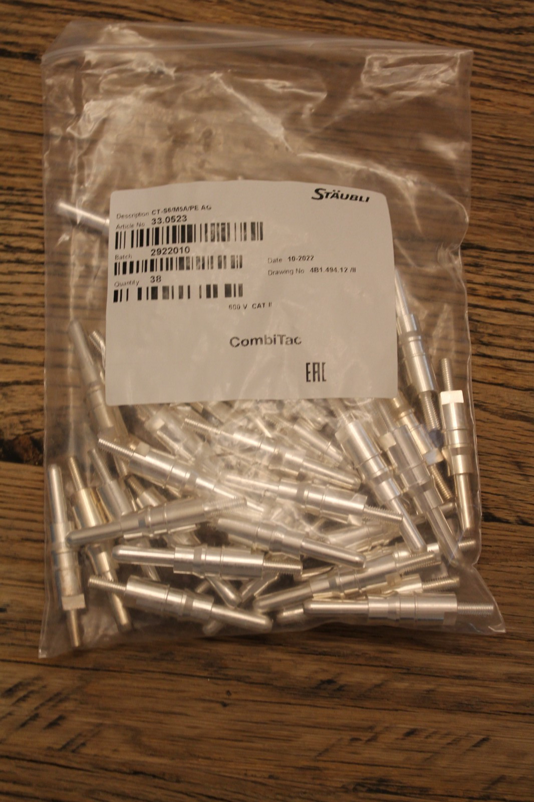 Stäubli CombiTac CT-S6/M5A/PE AG contact socket 33.0523 LOT OF 38