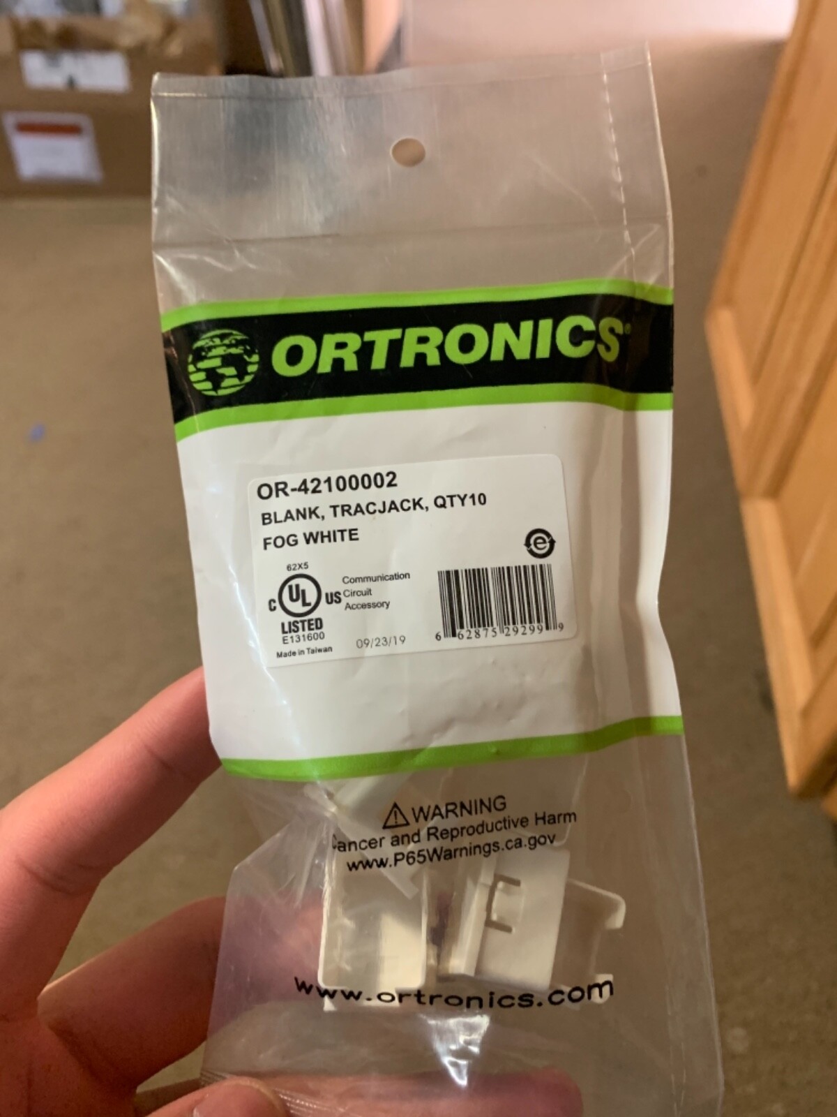 Ortronics TracJack Module OR-42100002-88 Blank Inserts Cloud White 10 Pack – NEW