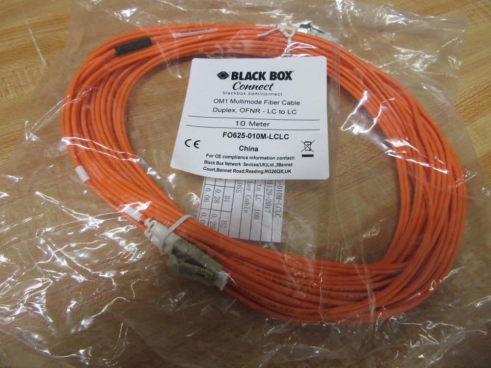 Black Box FO625-010M-LCLC OM1 Multimode Fiber Cable FO625010MLCLC (Pack of 3)