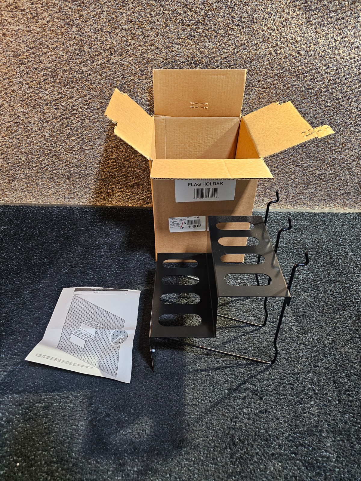 CH Hanson 99825 Black Metal 2 Tier Stake Flag Holder Rack 14″H X 11″W X 11″D