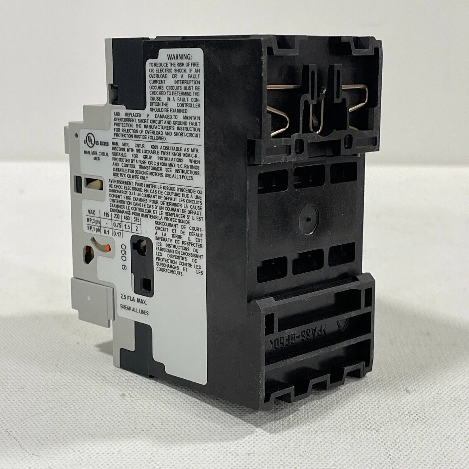 Allen Bradley 140M-D8N-B25 Circuit Breaker Motor Protection Breaker 2.5A