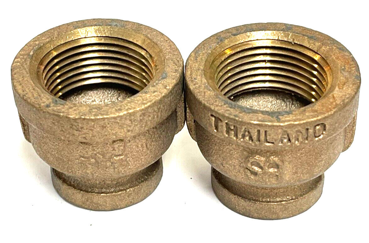 MERIT BRASS 3/4″ X 3/8″ BRASS BELL HOUSE REDUCER COUPLING *LOT OF 2*