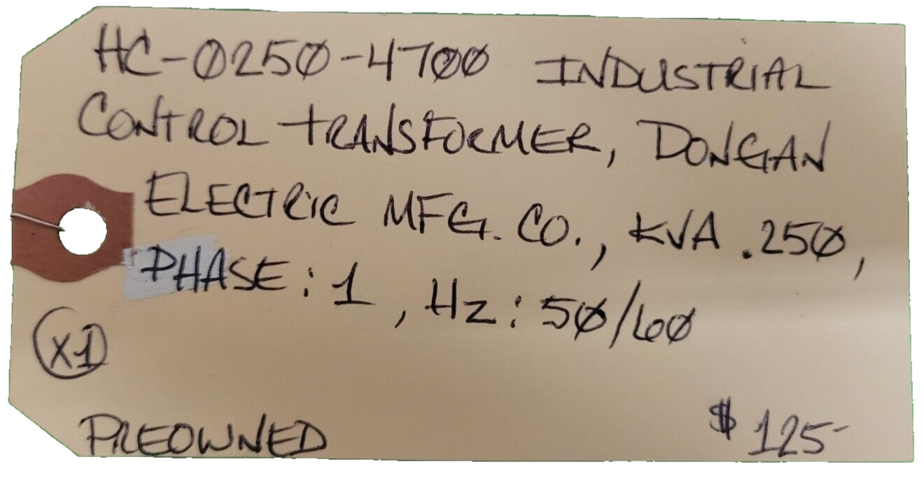 🟠DONGAN HC-0250-4700 IND CONTROL TRANSFORMER PESSCO IS OFFERING 1 G020825-3 🗽