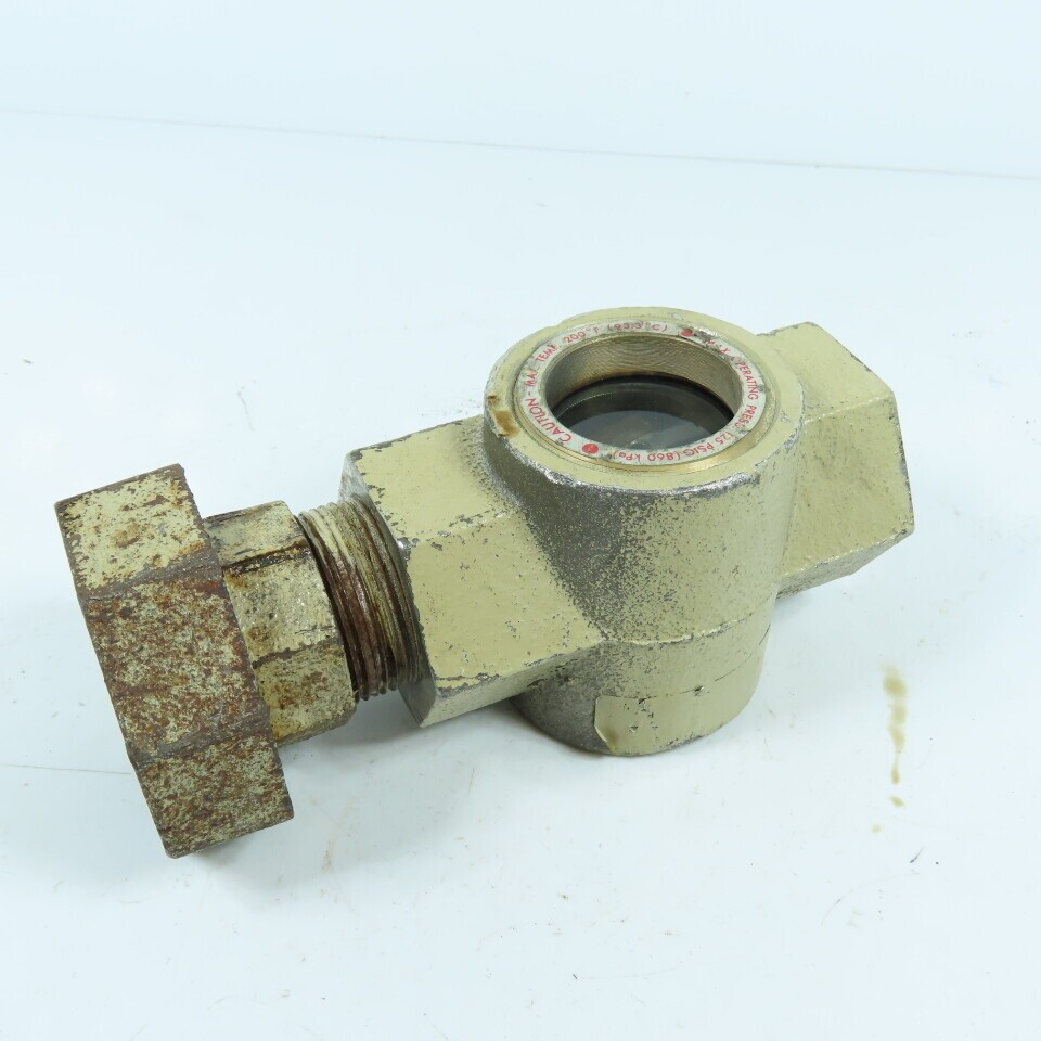 Midwest 350SS 1-1/4″ NPT Stainless Sight Flow Indicator Glass 125 PSIG Max 200-Â