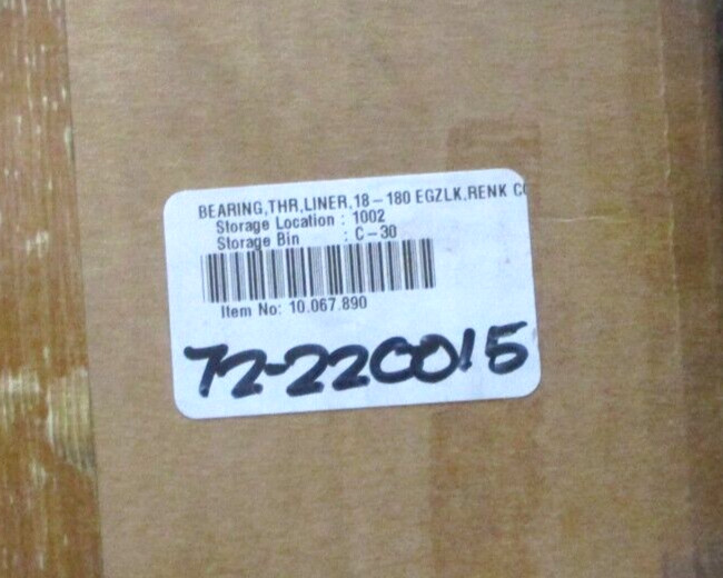Renk Werk-Hannover 71338 Bearing THR Liner 18-180 EGZLK A8912HI