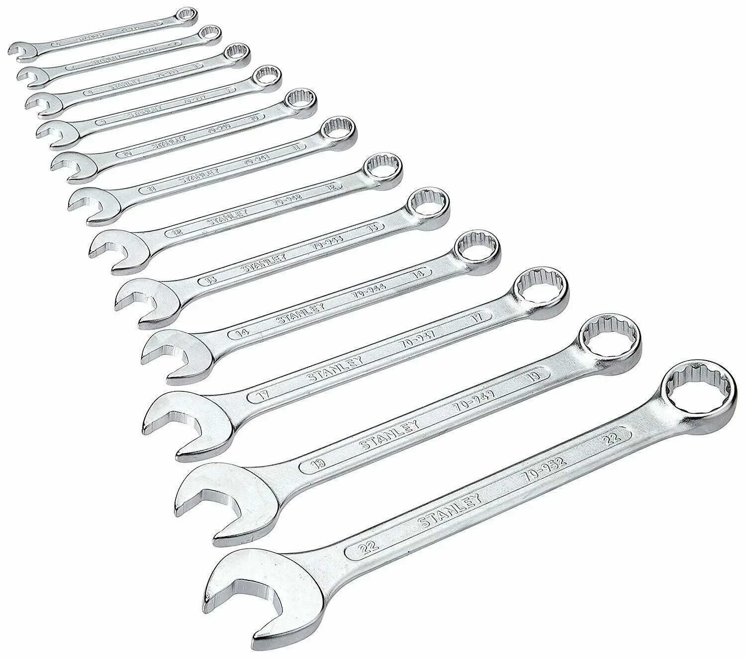 12-Pc Stanley 70-964E Combination Spanner Ring and Open Set Size 6-14,17,19&22MM