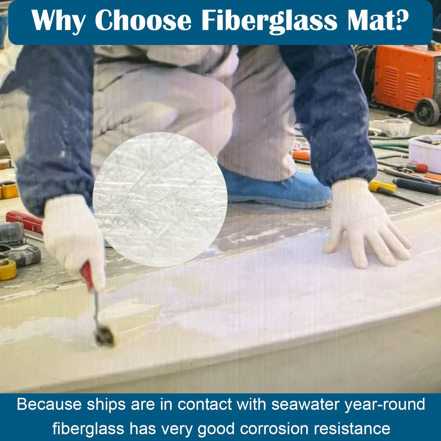 Fiberglass Mat, 3.5 Yards X 41″ Wide Fiberglass Chopped Strand Mat, Strong Repai
