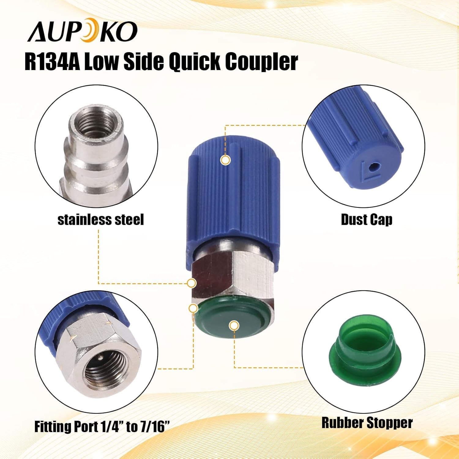 Aupoko R12 R22 to R134A Conversion Adapter Kit, R12 to R134A Retrofit Valve Fitt