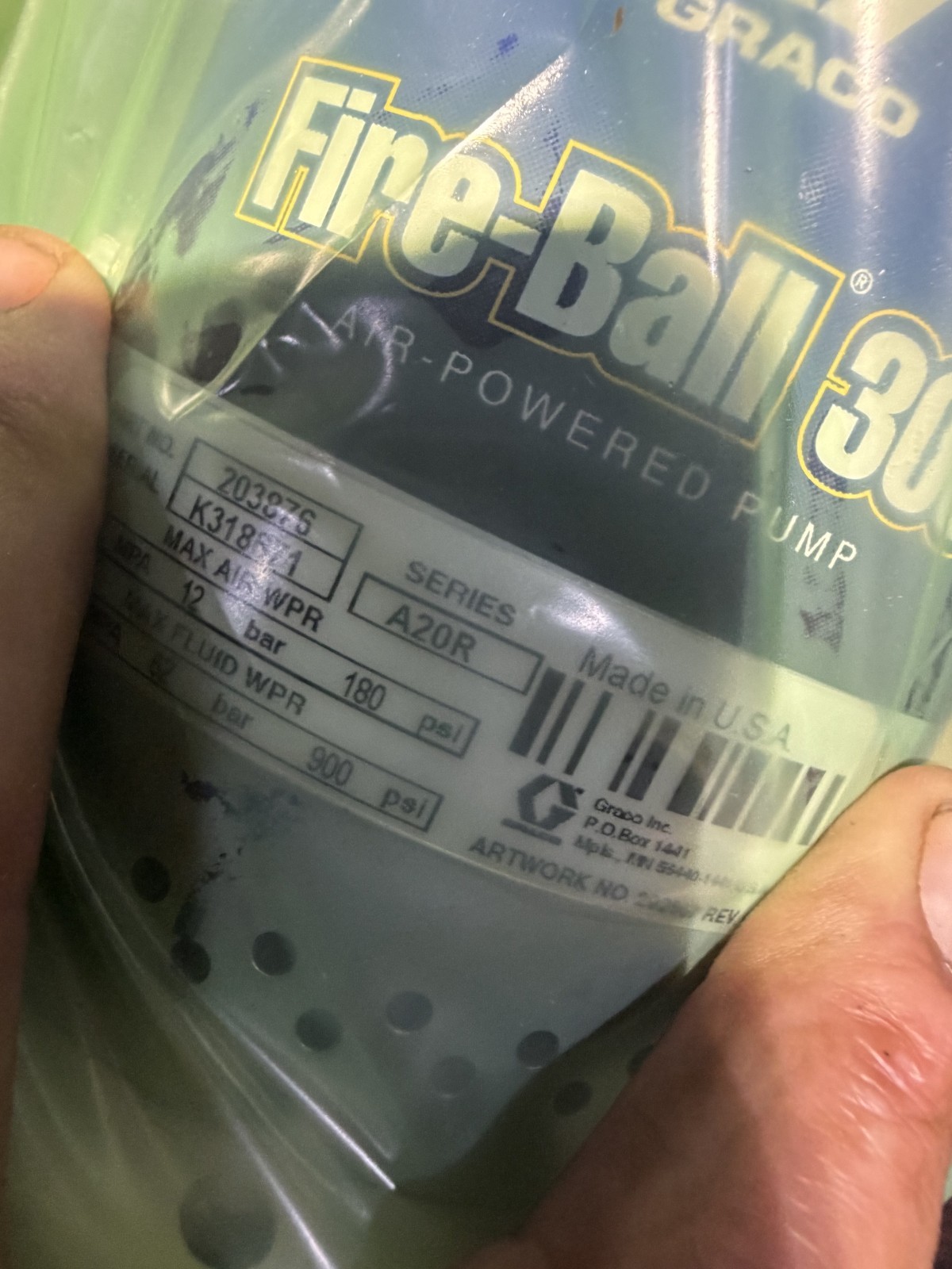 Graco Fire-Ball 300 Air-Powered Drum Pump P/N 203876 NEW in Box A20R USA