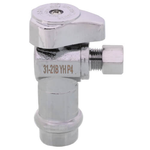 BrassCraft 1/2 X 1/4 In. Press X Comp Angle Supply Stop Valve Chrome