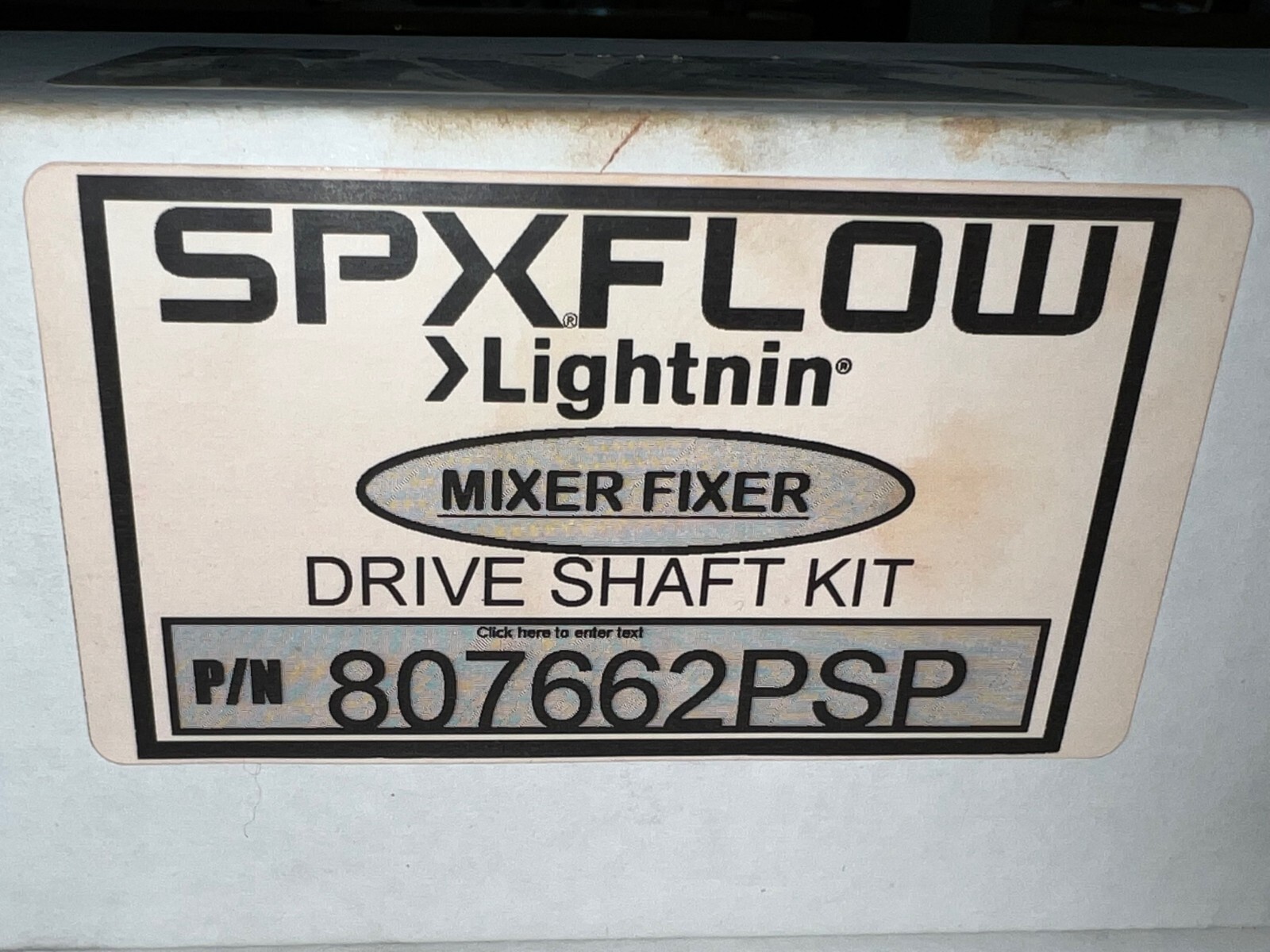 SPX FLOW LIGHTNIN DRIVE SHAFT KIT 807662PSP 2-7/8″ HEAD OD 6″ SHAFT L 7-1/2″ OAL
