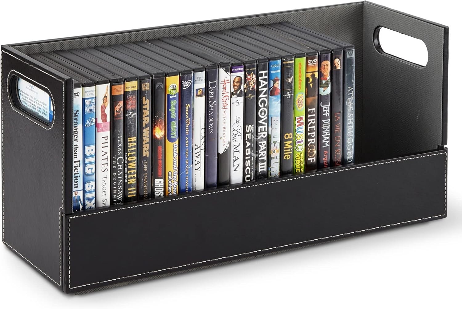 DVD Storage Box, Movie Shelf Organizer for Blu-Ray, Video Game Cases, CDs, VHS