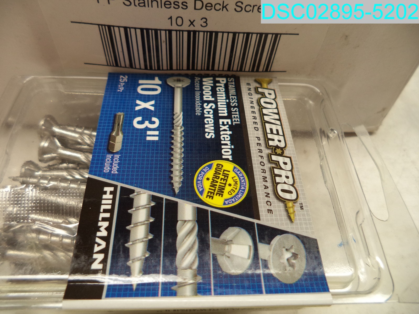 QTY=125: (5 X 25) 42499 HILLMAN Power Pro 10X3″L Star Coarse Exterior Wood Screw