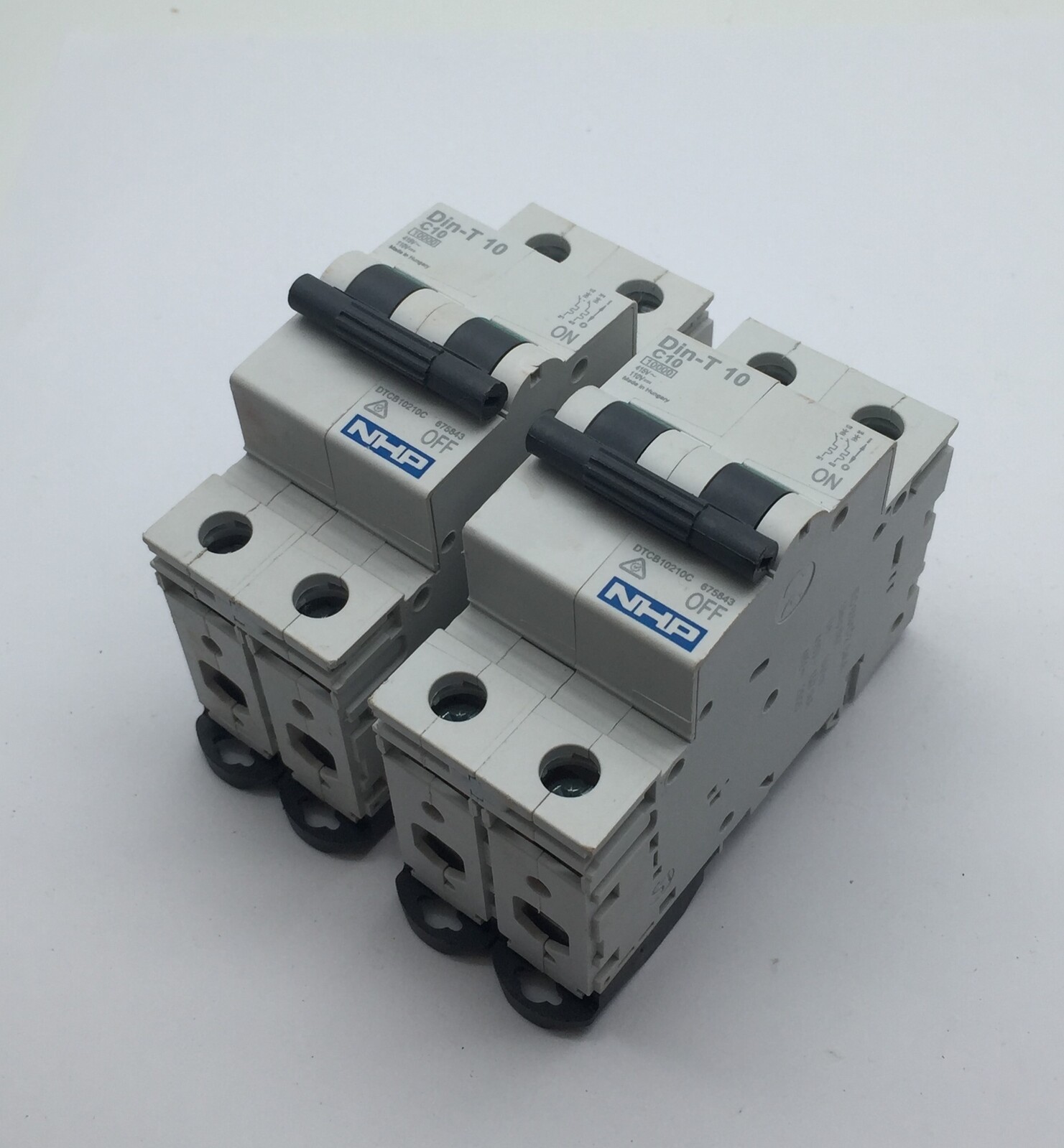NHP DTCB10210C DIN-T 10 C10 MCB 10kA 2P 10A 415V IP20 675843  x2