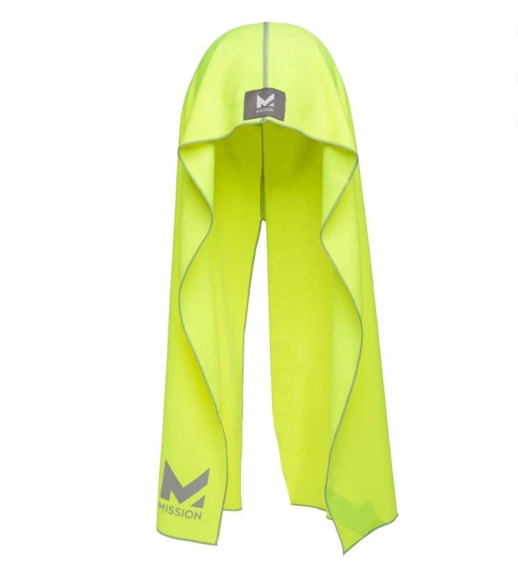 Mission Cooling Hoodie Towel Yellow | Instant Cooling | Wet Wring Snap | UPF 50