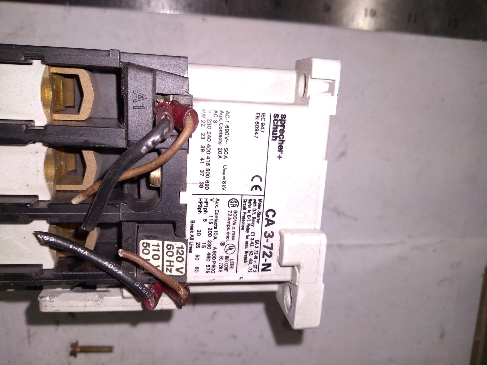 SPRECHER SCHUH CA-3-72-N 120V 60HZ 110V 50HZ CS3-P 10AMPS