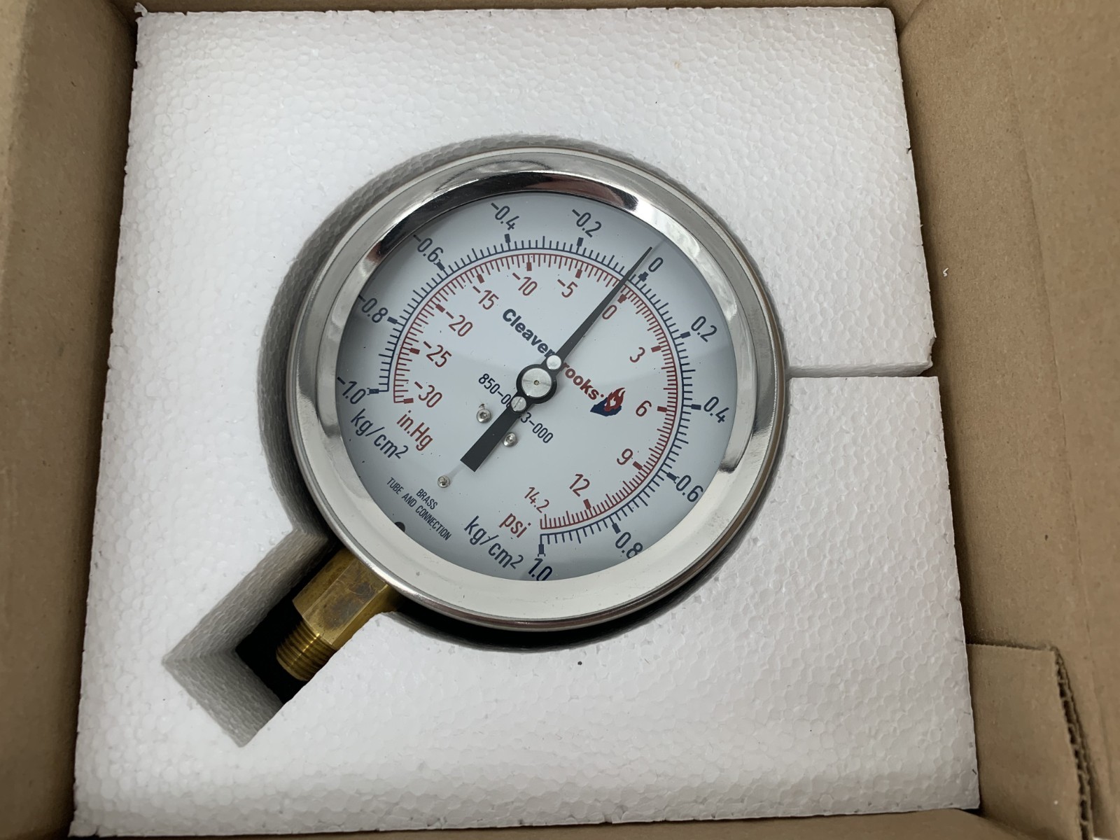 Cleaver-Brooks 850-00013-000 Pressure/Vacuum Gauge 0-15PSI/0-30″ of Mercury