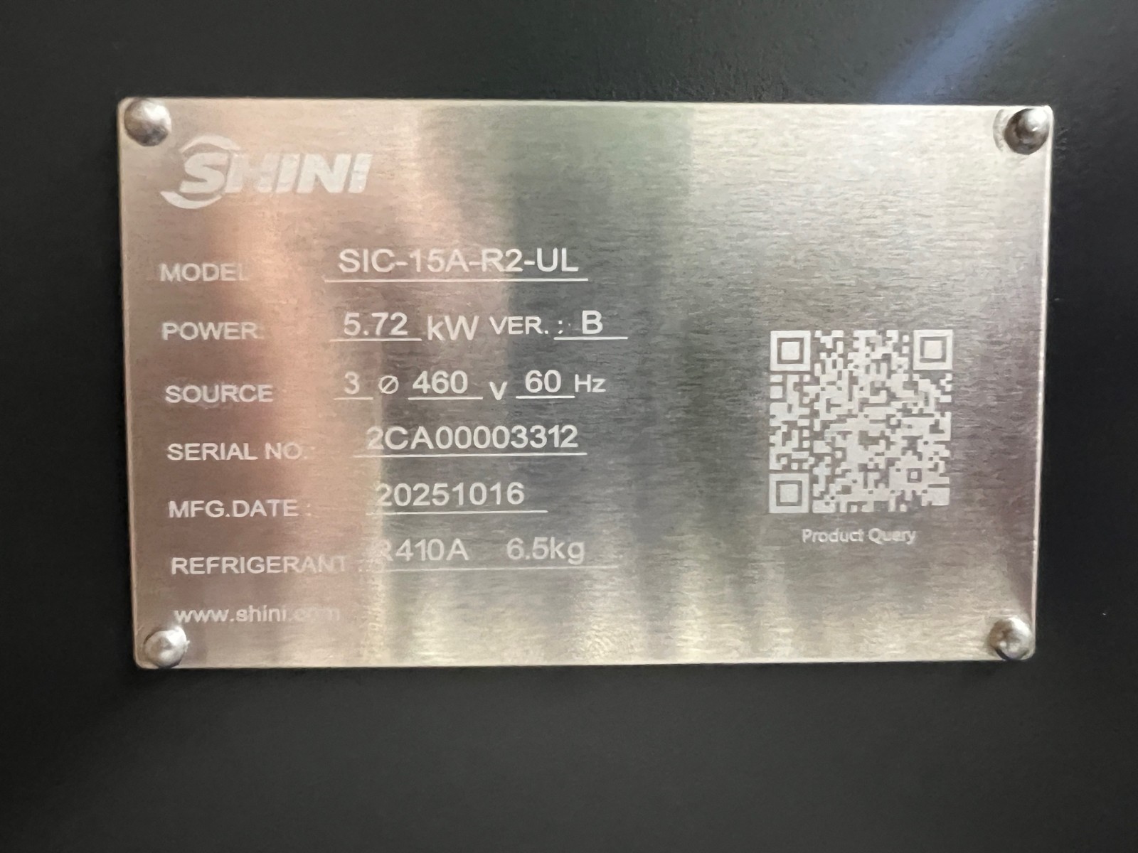 Shini SIC-15A-R2-UL Air-Cooled Water Chiller