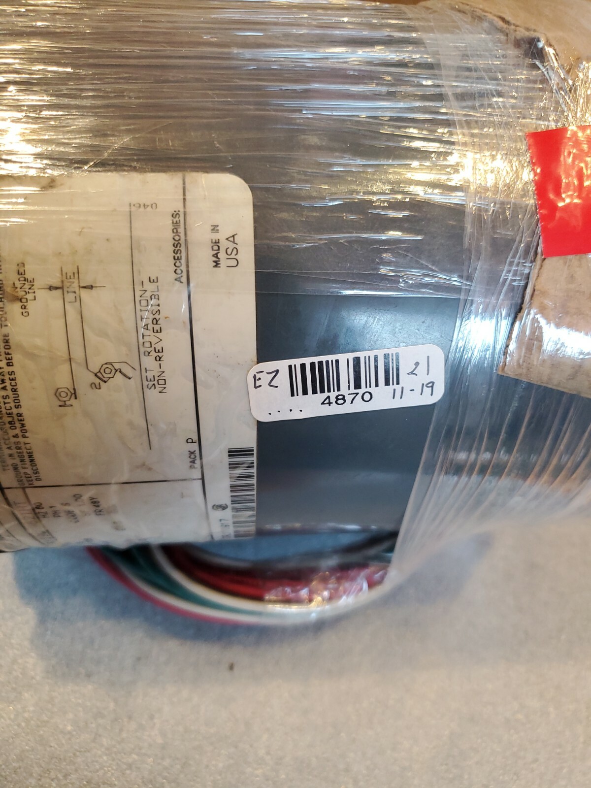 1/4HP 1725PRPM GENERAL ELECTRIC 5KH39QN9621HT SINGLE PHASE MOTOR USED *USA*