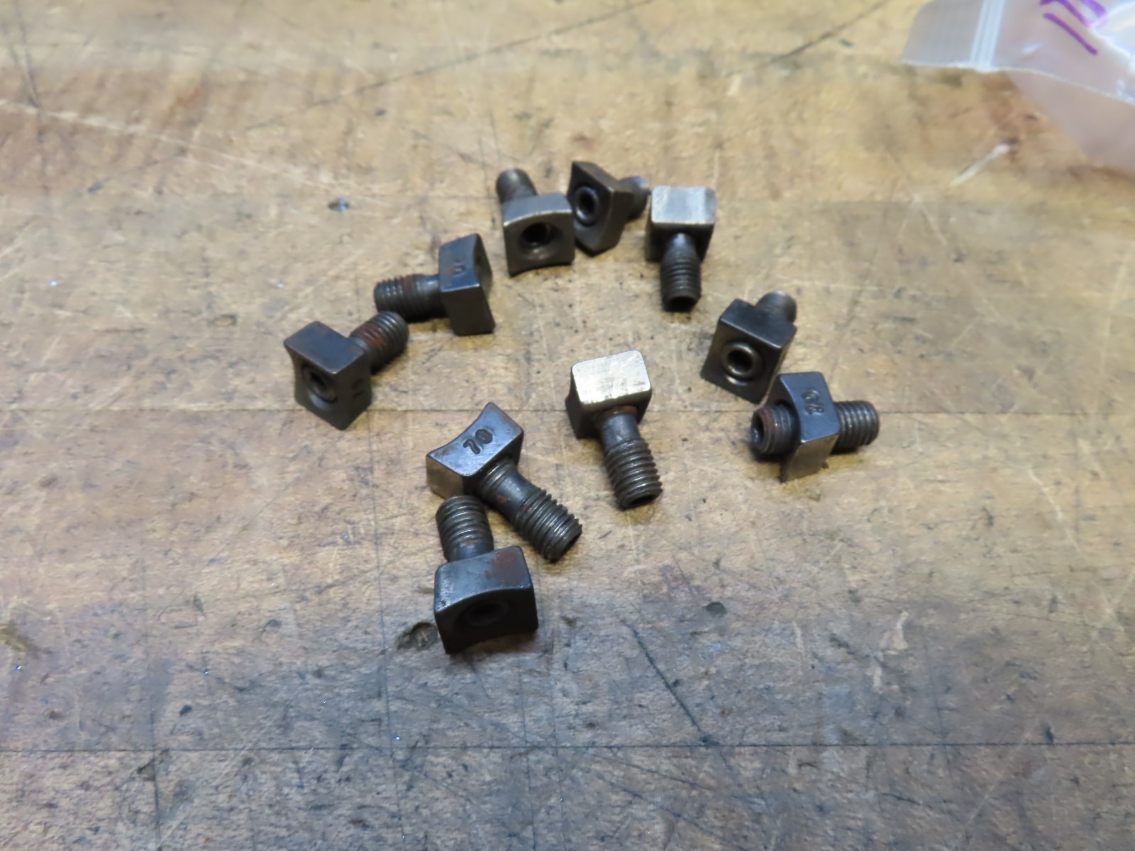 10 pc each used LoveJoy Tool Co. Inc. 1570 & 1573 combination screws and anvils