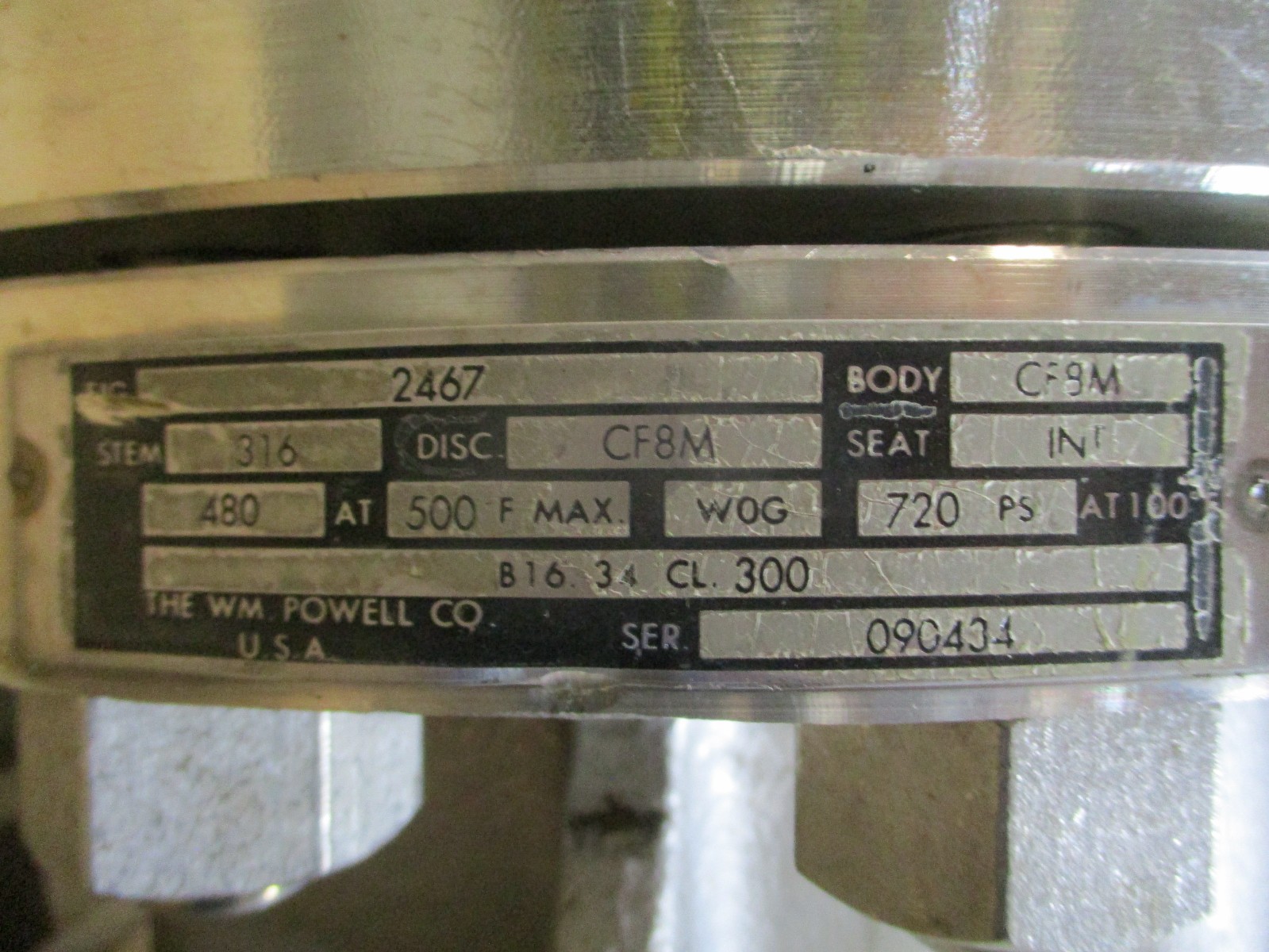 New Open Box WM Powell FIG 2467 Body Disk CF8M B16.34 CL.300 SS Valve 53423NADC