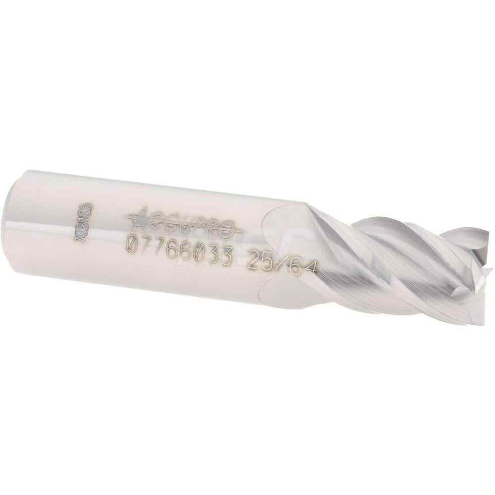 Accupro 12182898 Square End Mill: 25/64″ Dia, 5/8″ LOC, 7/16″ Shank, 2″ OAL