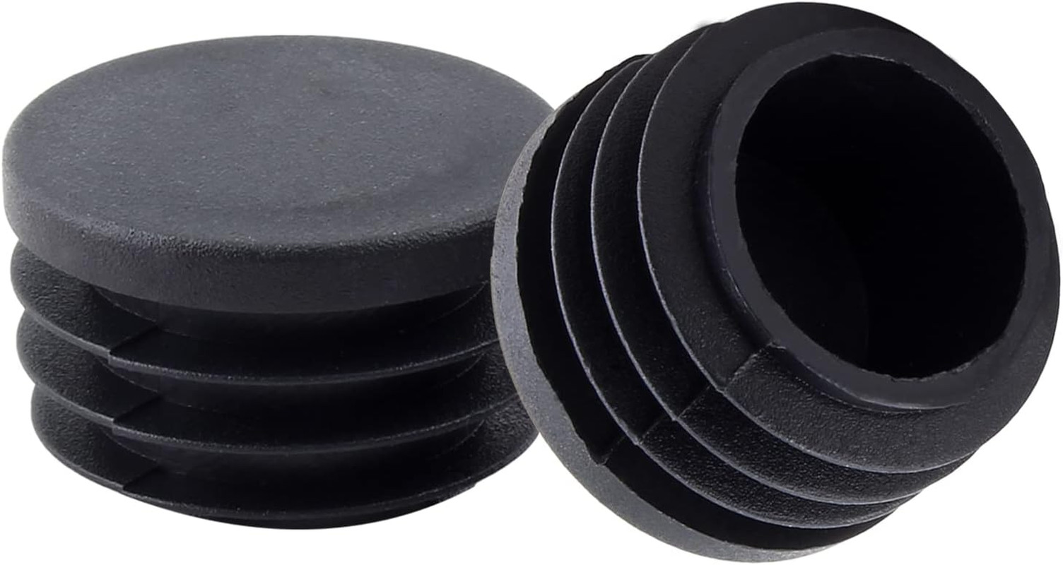 30 Pcs 1-1/4″ round Plastic Plugs Insert Black End Caps Tubing End Caps for roun