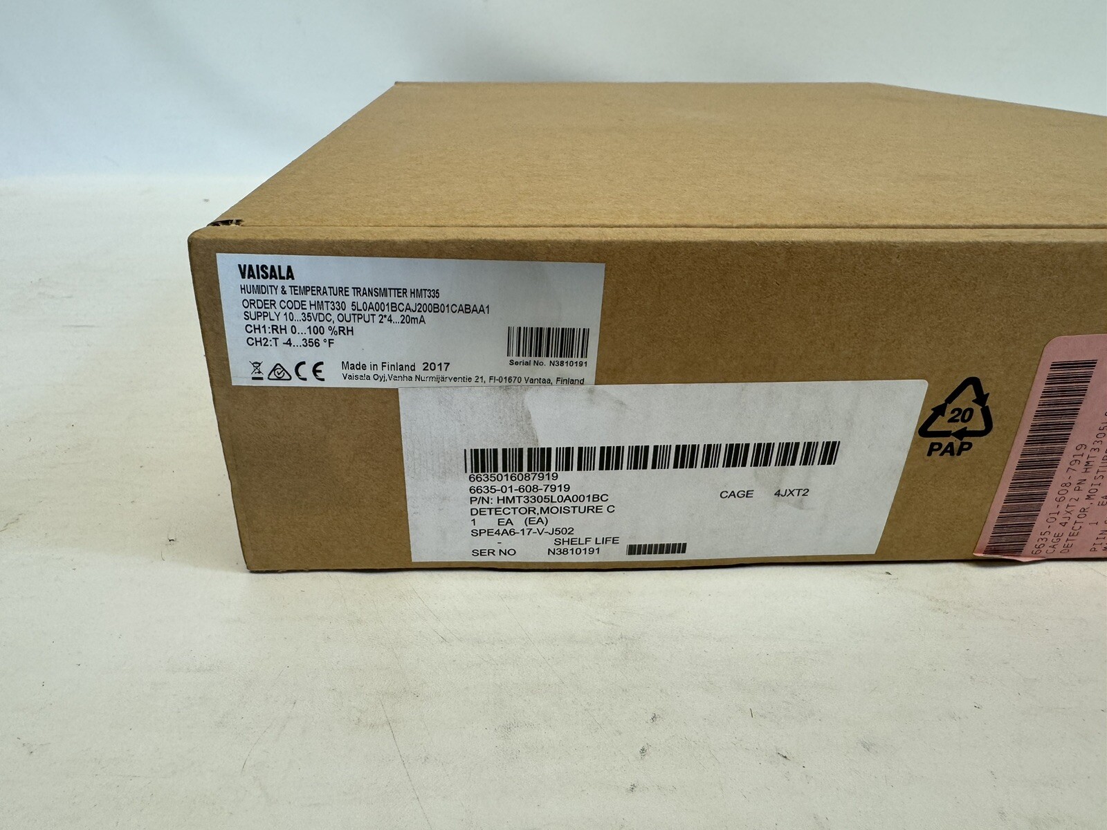 VAISALA HMT335 Humidity & Temp. Transmitter ~ HMT330 5L0A001BCAJ200B01CABAA1