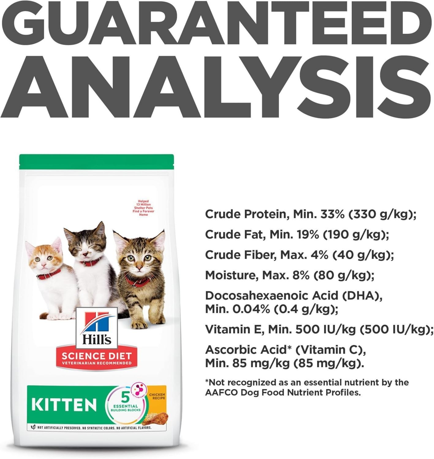 Hill’s Science Diet Kitten Dry Cat Food, Chicken, 15.5 lb. Bag