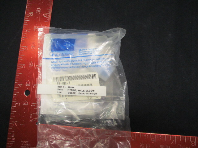 ENTEGRIS-FLUOROWARE E8-4GN-1 FITTING, MALE ELBOW QUIKGRIP E8-4GN-1 GA