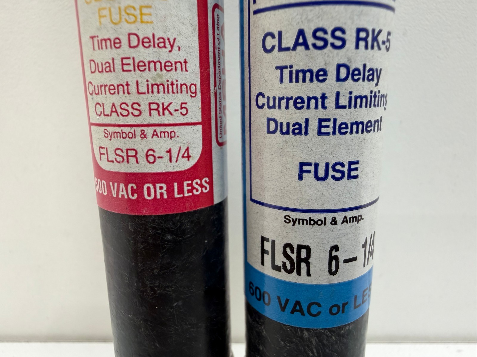 LOT OF (2) NEW OLD STOCK! LITTELFUSE 6-1/4A 600V TIME-DELAY FUSES FLSR-6-1/4